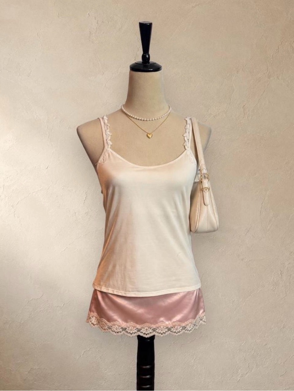 Vanity Fair Cream Lace-Trim Camisole
